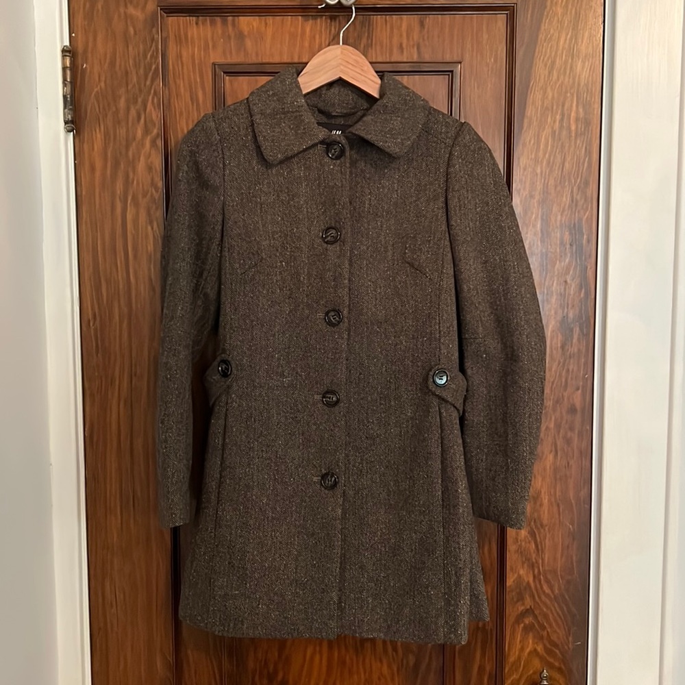 H&M Brown Tweed Coat